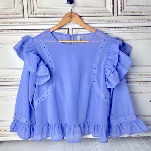 ASOS Sheer Ruffled Blouse